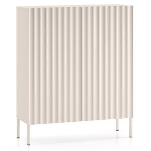 Buffet haut 2 portes beige clair 100 cm