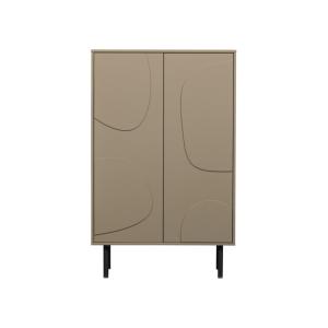 Buffet haut 2 portes en bois CADYA bois (pin) taupe 85x40x1…