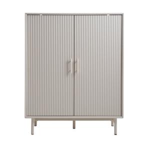 Buffet haut 2 portes en bois et métal H125cm - Grège