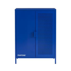 Buffet haut 2 portes en métal PANTONE H100cm - Bleu électri…