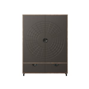 Buffet haut 2 portes et 1 tiroir H163 cm - Effet Bois clair