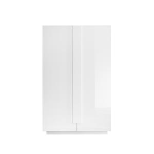 Buffet haut 2 portes et 8 étagères - L182 cm - Blanc