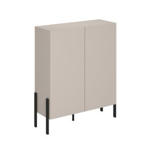 Buffet haut 2 portes stratifiés beige et noir
