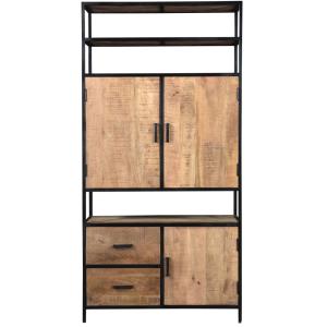 Buffet haut 3 portes 2 tiroirs, bois de Manguier massif et…