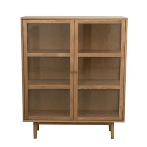 Buffet haut 3 portes effet bois chêne massif