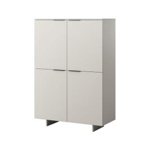 Buffet haut 4 portes 6 étagères L100cm beige
