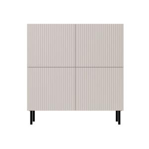 Buffet haut 4 portes 6 étagères L101cm écru