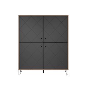 Buffet haut 4 portes - H136 cm - Gris Anthracite