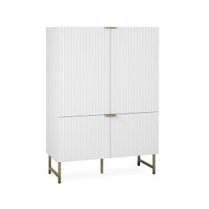 Buffet haut 4 portes H142 x L100 cm - Blanc