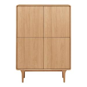 Buffet haut 4 portes vintage chêne naturel 100x140 cm