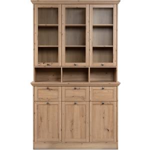 Buffet haut 6 portes 3 tiroirs effet chêne 120 cm