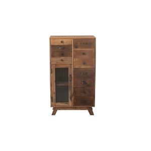 Buffet haut à tiroirs en bois recyclé naturel H110