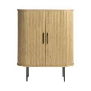 Buffet haut aux angles arrondis en bois et métal H118cm - B…