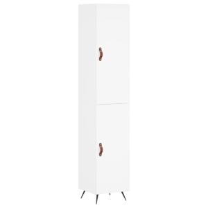 Buffet haut bois d'ingénierie blanc 34,5x34x180 cm