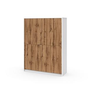 Buffet haut en mélamine et MDF blanc/chêne