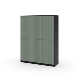 Buffet haut en mélamine et MDF noir/vert sauge