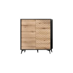 Buffet haut industriel 104 cm bois / noir