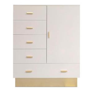 Buffet haut moderne 5 tiroirs et 1 porte nestor taupe clair…