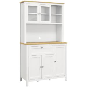 Buffet haut style classique chic multirangement blanc effet…
