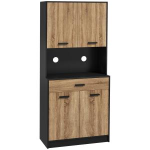 Buffet haut style industriel multi-rangement - noir aspect…
