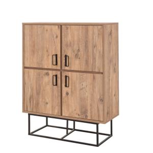 Buffet industriel en bois et métal - 4 portes - 8 rangement…