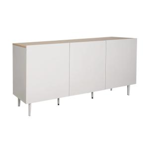 Buffet métal et décor bois 3 portes 150cm beige et naturel…
