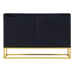 Buffet minimaliste noir 4 portes sans poignées avec pieds d…