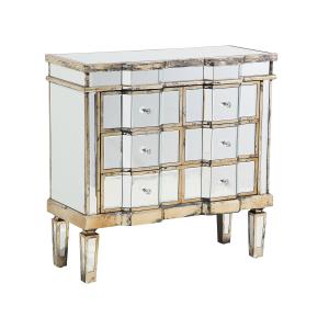 Buffet miroir en verre de 6 tiroirs