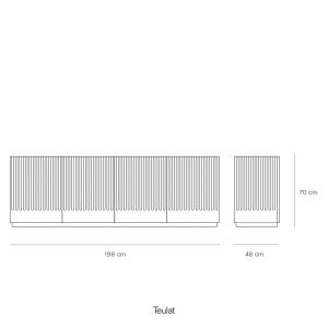 Buffet moderne 198cm 4 portes en bois blanc