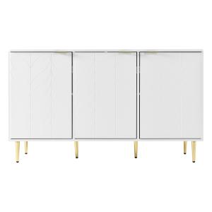 Buffet moderne 2 niveaux et 6 compartiments 127L*45P*75H bl…