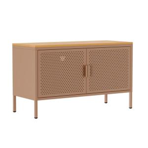 Buffet moderne 2 portes L100 cm en métal marron