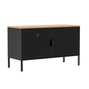 Buffet moderne 2 portes L100 cm en métal noir