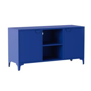 Buffet moderne 2 portes L120 cm en métal bleu foncé