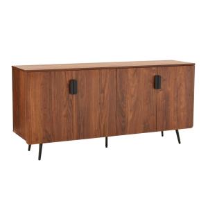 Buffet moderne 4 portes 160 cm bois foncé
