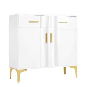 Buffet moderne blanc 2 portes et 2 tiroirs , poignées et pi…