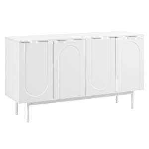 Buffet moderne blanc motif en arc 4 portes