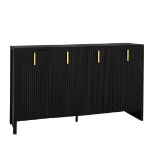 Buffet moderne minimaliste noir avec 4 portes battantes