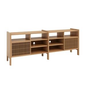 Buffet moyen en pin massif verni couleur chêne 201,4 cm