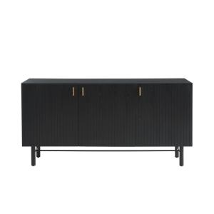 Buffet noir et pieds métal 160cm