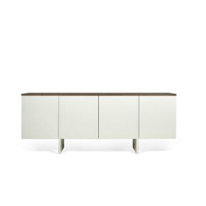 Buffet noyer et blanc laqué H76