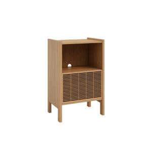 Buffet pour vinyle en pin verni couleur chêne 59 cm