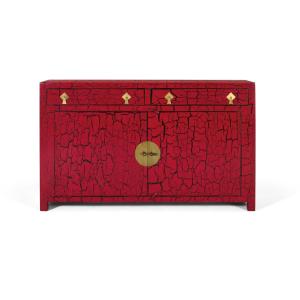 Buffet rouge de style japonais fait main