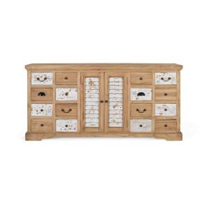 Buffet rustique en bois de mindi massif avec 12 tiroirs et…