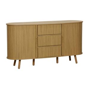 Buffet scandinave 2 portes coulissantes, naturel