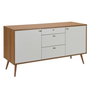 Buffet scandinave effet bois clair 2 portes 3 tiroirs 150 c…