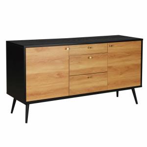 Buffet scandinave effet bois clair 2 portes 3 tiroirs 150 c…