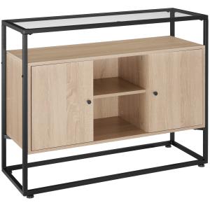 Buffet Style Industriel en Bois et Acier Bois clair