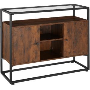 Buffet Style Industriel en Bois et Acier Bois foncé