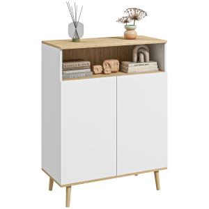 Buffet style scandinave 2 portes étagère niche blanc aspect…