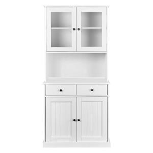 Buffet  vaisselier 4 portes 2 tiroirs bois massif vernis bl…